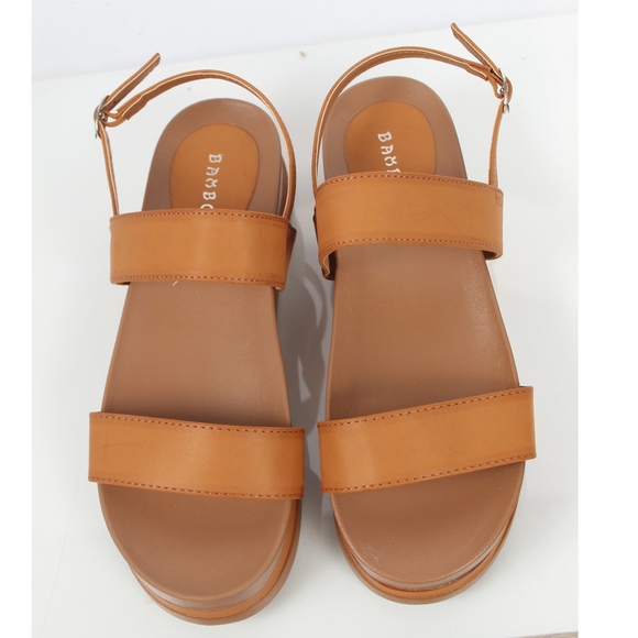 Tan 2 Band Slingback Flatform Sandal - Picture 5 of 7